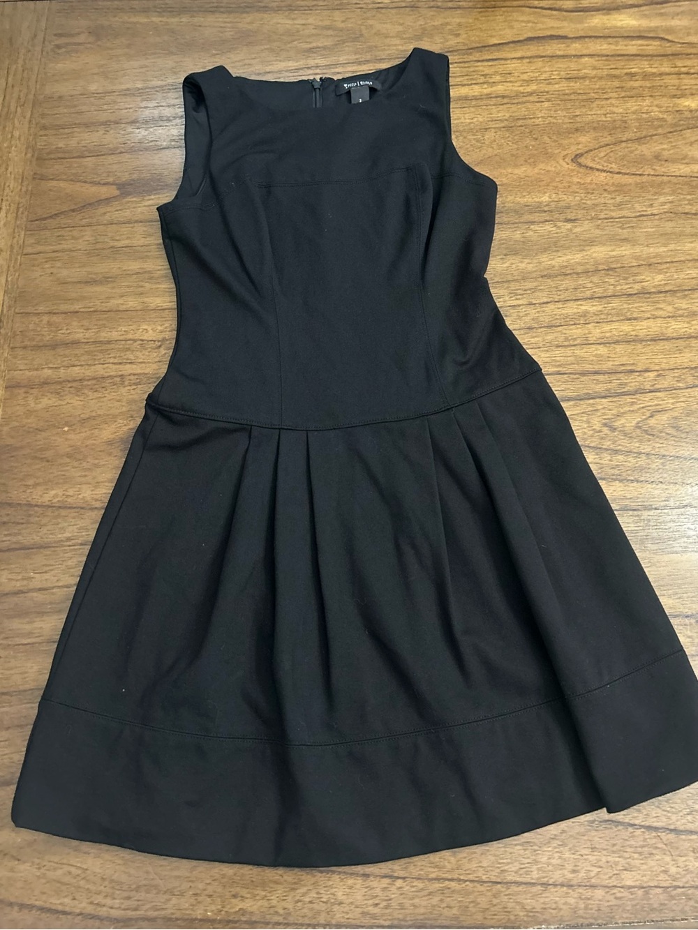 White House Black Market Black Drop-Waist Pleated Mini Dress Size 2